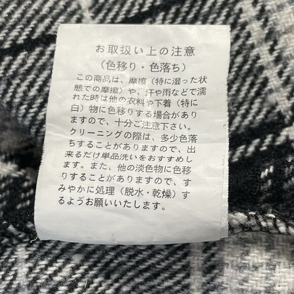 Thick Flannel Button Up High Low Women's M/L Black White Plaid Cozy Lagenlook - Picture 7 of 16